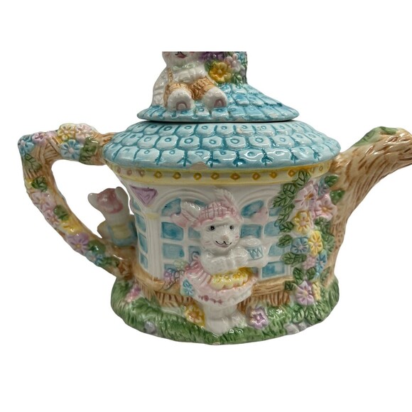 1994 Mercuries Ceramic Teapot Bunnies 8.2" x 4.2" x 6.3" - Picture 14 of 16